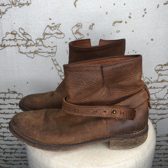 Madewell Women's Approx. Size 7.5 The Biker Boot Distresses Apple Butter Brown - Picture 9 of 16